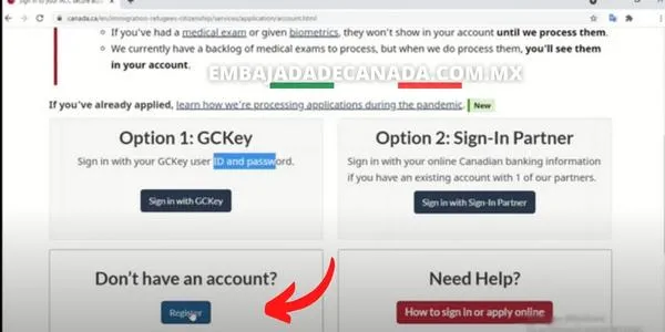 02. Creando cuenta de acceso para poder aplicar en línea a la visa de Canadá