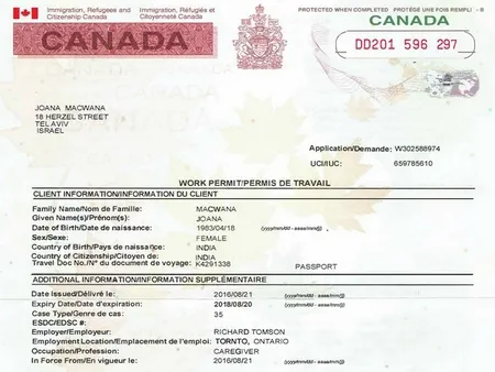 Permiso de trabajo - Work permit Canadá