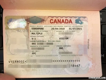 visado de Canadá en pasaporte